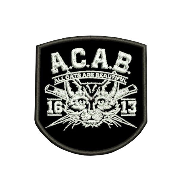 Шеврон на липучці (велкро) ACAB 8,5х8 см Чорний 6001 - изображение 1