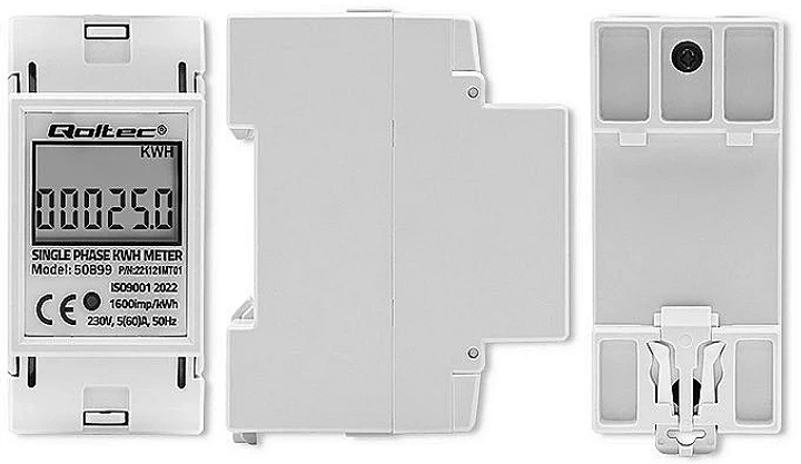 Лічильник електричний однофазний Qoltec 50899 - зображення 3