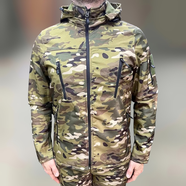 Куртка тактична на флісі, Мультикам, розмір XL, підкладка — фліс, демісезонна флісова куртка для військових - зображення 1