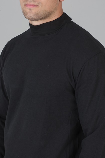 Базовий чоловічи гольф теплий колір чорний 56 - зображення 2