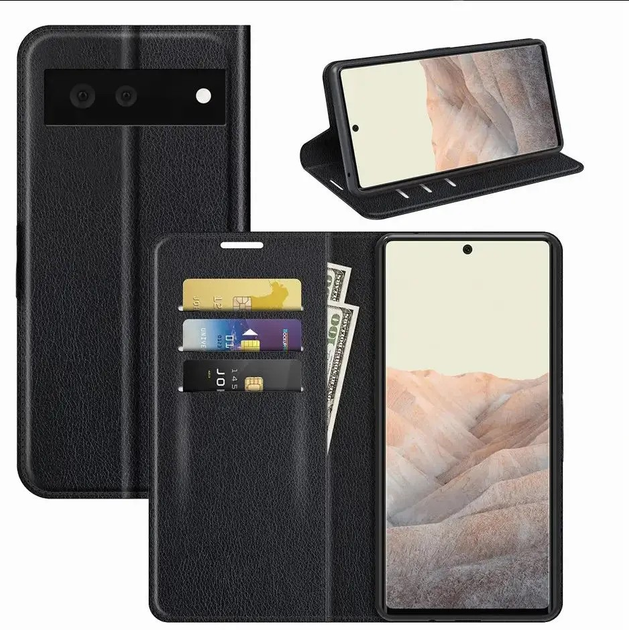 Чехол-книга из искусственной кожи для Google Pixel 7a (черный) – фото ...