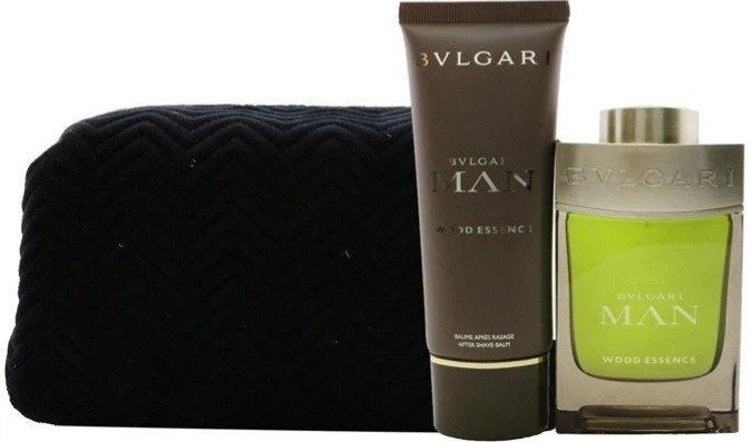 Набір Bvlgari Man Wood Essence Парфумована вода 100 мл + Бальзам після гоління 100 мл + Косметичка (783320415890) - зображення 3