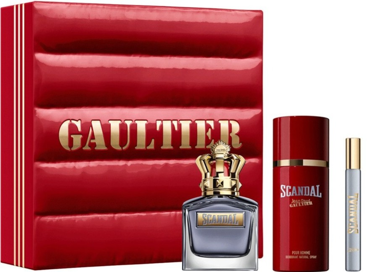Набір Jean Paul Gaultier Scandal Pour Homme Туалетна вода 100 мл + Туалетна вода 10 мл + Дезодорант 150 мл (8435415066303) - зображення 1