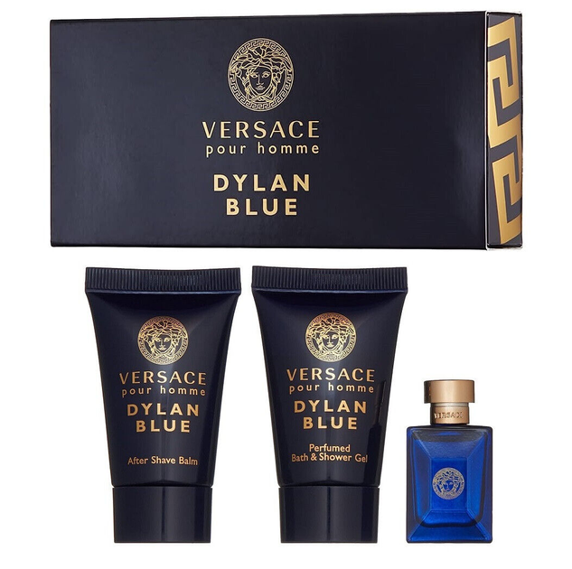 Zestaw Versace Dylan Blue Pour Homme Woda toaletowa 5 ml + Żel pod prysznic 25 ml + Balsam po goleniu 25 ml (8011003826612) - obraz 2