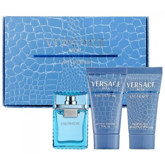 Набір Versace Man Eau Fraiche Туалетна вода 5 мл + Гель для душу 25 мл + Бальзам після гоління 25 мл (8011003810468) - зображення 4