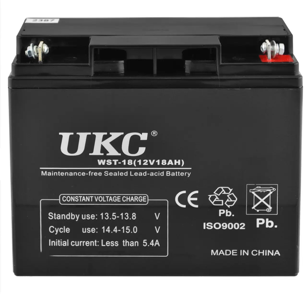 Акумуляторна батарея до ДБЖ 12В 18Ач гелевий акумулятор AGM 12v 18A UKC ...