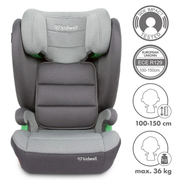 Автокресло-бустер Kidwell Weston гр. 2/3 15-36 кг Dark Gray 5901130090921 - изображение 2