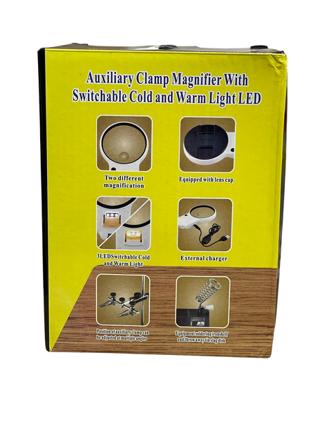 Третья рука Magnifier MG16129-AC1 с подсветкой, 3.5X 90мм + 5.25X 20мм с подставкой под паяльник - Фото 6 Третья рука Magnifier MG16129-AC1 с подсветкой, 3.5X 90мм + 5.25X 20мм с подставкой под паяльник - изображение 6