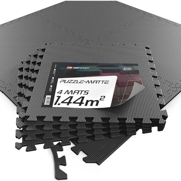 Мат-пазл Hop-Sport EVA 1см HS-A010PM 4 части 60x60 маты для фитнеса спортивные татами - изображение 15