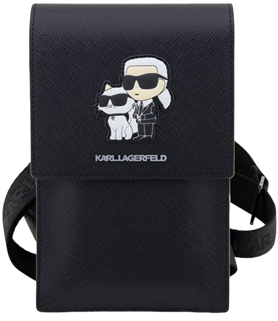 Etui-torba Karl Lagerfeld Saffiano Karl & Choupette Czarny (3666339123345) - obraz 1