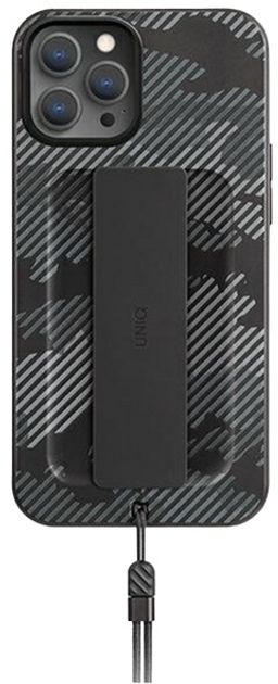 Etui Uniq Heldro Antimicrobial do Apple iPhone 12 Pro Max Czarny moro (8886463676677) - obraz 1