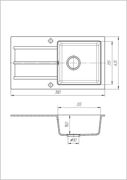 Кухонная мойка гранит Solid Квадро розовый - изображение 2