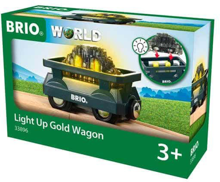 Wagon Brio Light Up Gold Wagon 2 elementy (7312350338966) - obraz 1