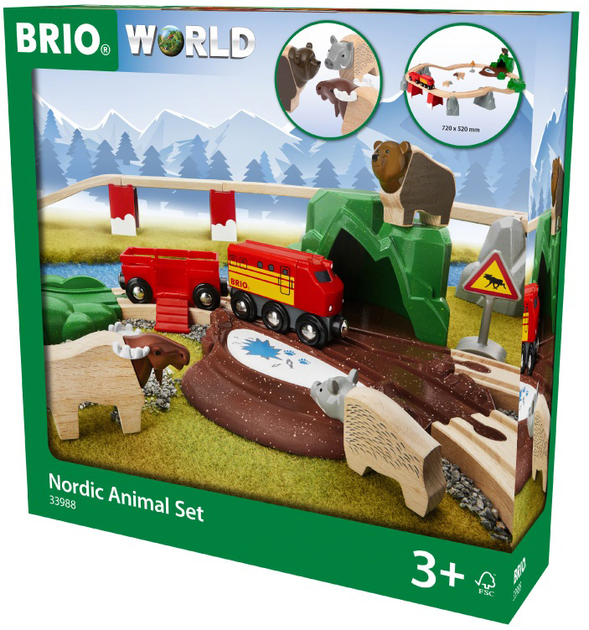 Ігровий набір Brio Дитяча залізниця Nordic Animal 26 деталей (7312350339888) - зображення 1