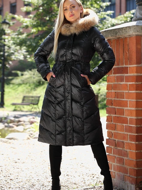 Пуховик зимовий довгий жіночий PERSO BLH220032FR 3XL Чорний (5908312938897) - зображення 4