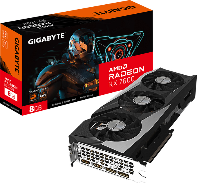 Відеокарта Gigabyte PCI-Ex Radeon RX 7600 Gaming OC 8GB GDDR6 (128bit) (18000) (2 x HDMI, 2 x DisplayPort) (GV-R76GAMING OC-8GD) - зображення 8