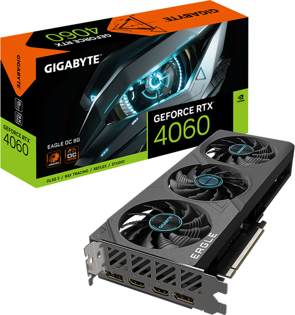 Відеокарта Gigabyte PCI-Ex GeForce RTX 4060 Egle OC 8GB GDDR6 (128bit) (17000) (2 x HDMI, 2 x DisplayPort) (GV-N4060EAGLE OC-8GD) - зображення 7