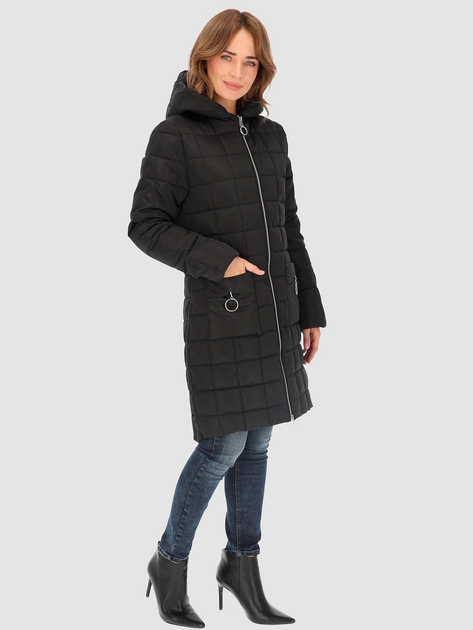 Куртка демісезонна подовжена з капюшоном жіноча PERSO BLH230015F 2XL Чорна (5905080220124) - зображення 4