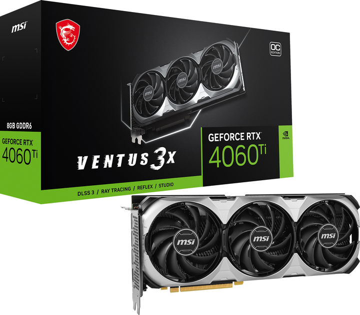Karta graficzna MSI PCI-Ex GeForce RTX 4060 Ti Ventus 3X 8G OC 8GB GDDR6 (128bit) (2580/18000) (HDMI, 3 x DisplayPort) (RTX 4060 Ti VENTUS 3X 8G OC) - obraz 8