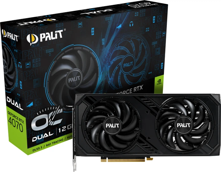 Відеокарта Palit PCI-Ex GeForce RTX 4070 Dual OC 12GB GDDR6X (192bit) (2550/21000) (HDMI, 3 x DisplayPort) (NED4070S19K9-1047D) - зображення 10