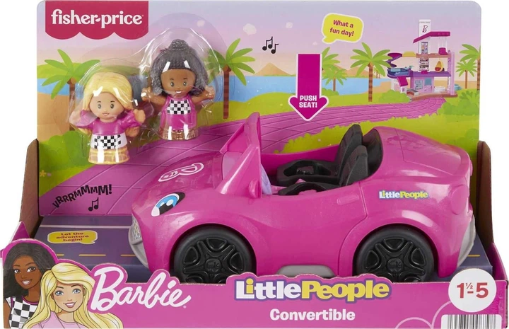 Іграшка-каталка Fisher-Price Кабріолет Barbie Little People (194735091430) - зображення 3