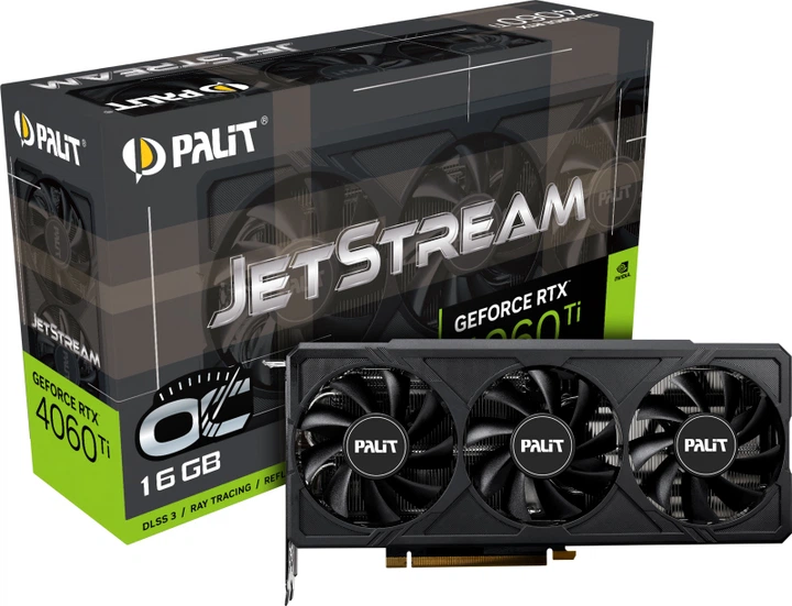 Видеокарта Palit PCI-Ex GeForce RTX 4060 Ti JetStream OC 16GB