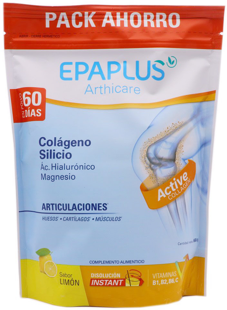 Suplement diety Epaplus Collagen Silicon Hyaluronic And Magnesium Lemon Flavor 668 g (8430442008982) - obraz 1