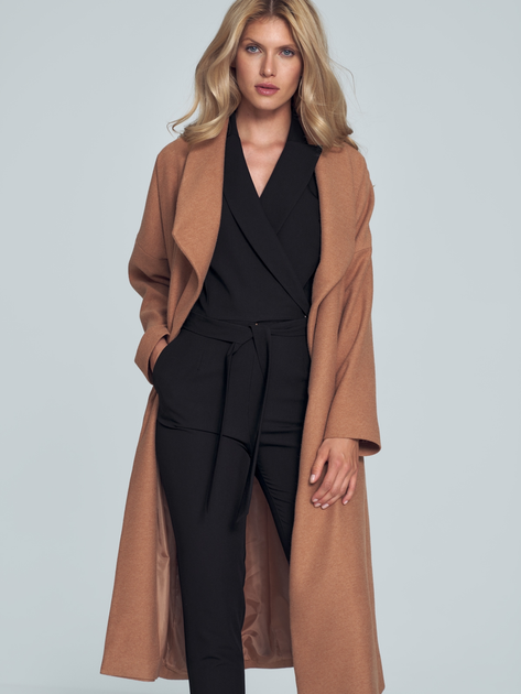 Пальто жіноче Figl M713 S/M Бежеве (5902194383394) - зображення 4