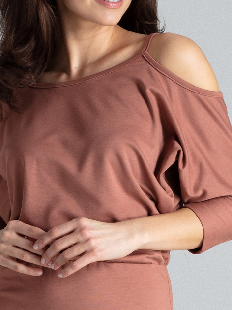 Плаття жіноче Lenitif K479 S Коричневе (5902194352604) - зображення 5