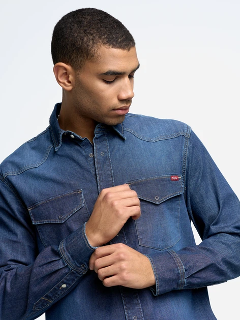 Сорочка джинсова чоловіча Big Star Chuck 578 3XL Блакитна (5900714426750) - зображення 4