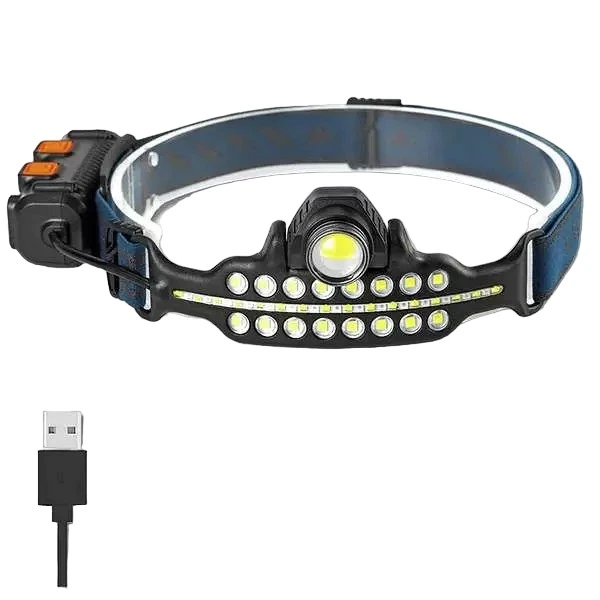 Налобный фонарик Bailong встроенный аккумулятор черный (33-4-BL-W690-1) - изображение 1