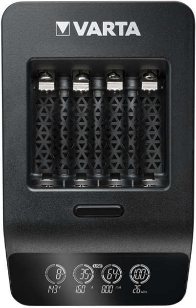 Зарядний пристрій Varta LCD Smart Charger+ EU with 4x AA 2100 mAh Чорний (57684101441) - зображення 3