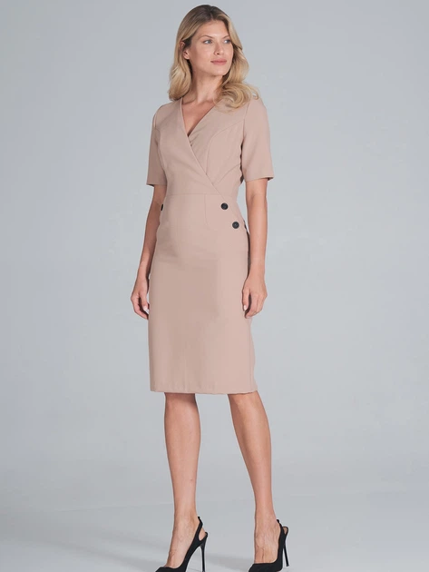 Sukienka ołówkowa damska Figl M851 S Beżowa (5902194404945/5902982010600) - obraz 3