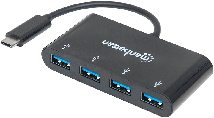 Hub USB Manhattan Type-C na 4 porty USB 3.0 (0766623162746) - obraz 1