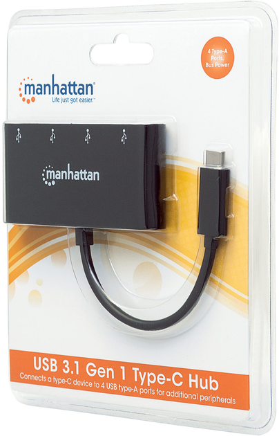 USB-хаб Manhattan Type-C на 4 порти USB 3.0 (766623162746) - зображення 5