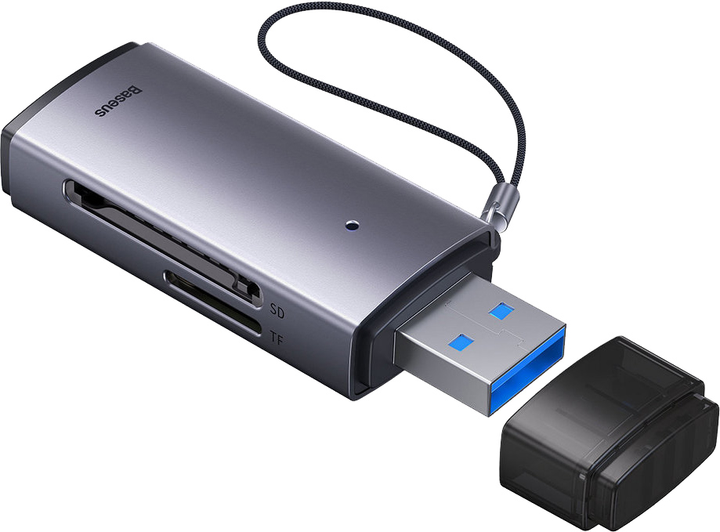 Кардридер Baseus Lite Series USB Type-A - SD / TF Grey (WKQX060013) - зображення 1