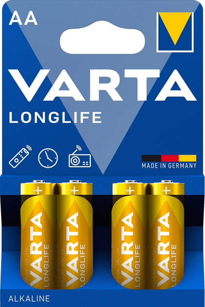 Baterie Varta Longlife AA BLI 4 Alkaline (04106101414) - obraz 1