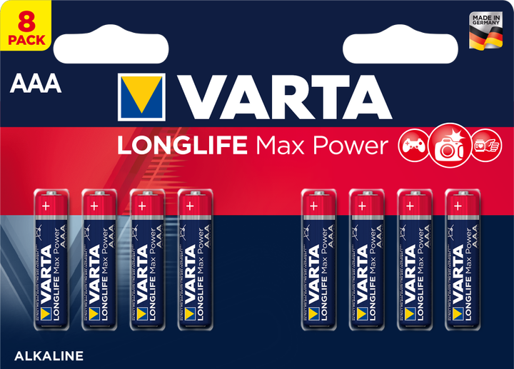 Батарейка Varta Longlife Max Power 8 AAA (04703101418) - зображення 1
