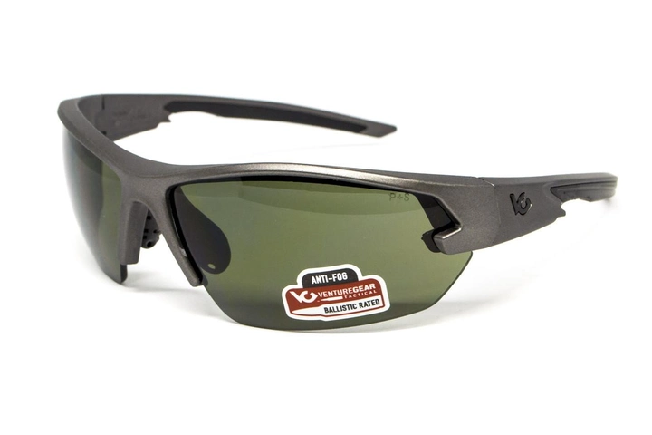 Защитные очки Venture Gear Tactical Semtex 2.0 Gun Metal (forest gray) Anti-Fog, чёрно-зелёные в оправе цвета - изображение 2
