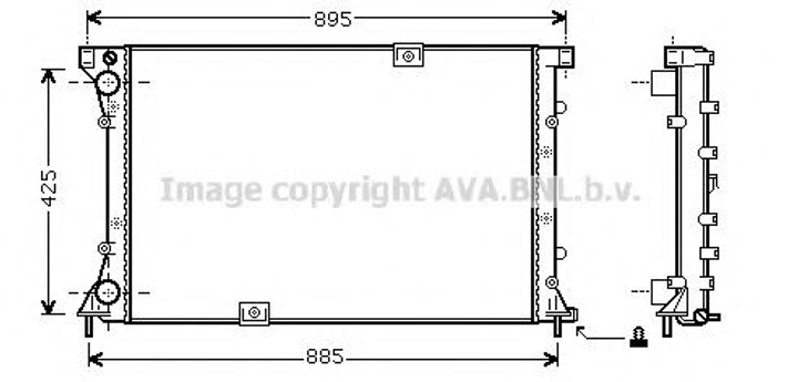 Радіатор охолодження OPEL, RENAULT (вир-во AVA) Ava (RT2313) - зображення 1