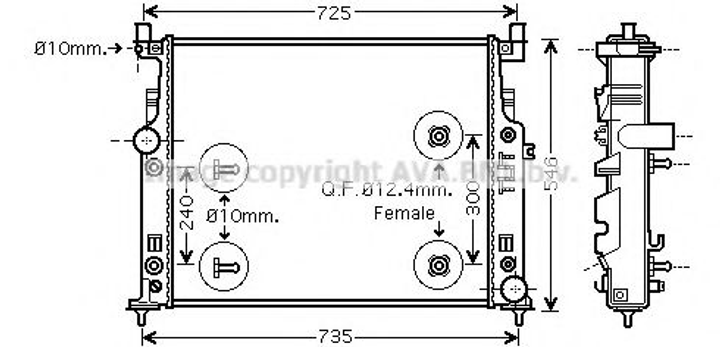 Радиатор охлаждения MB W164/251 ML/GL/R AT 05(выр-во AVA) Ava (MSA2436) - изображение 1