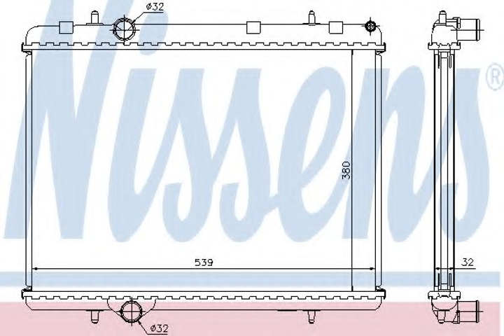 Радіатор охолодження CITROEN/PEUGEOT (вир-во Nissens) Nissens (636006) - зображення 1
