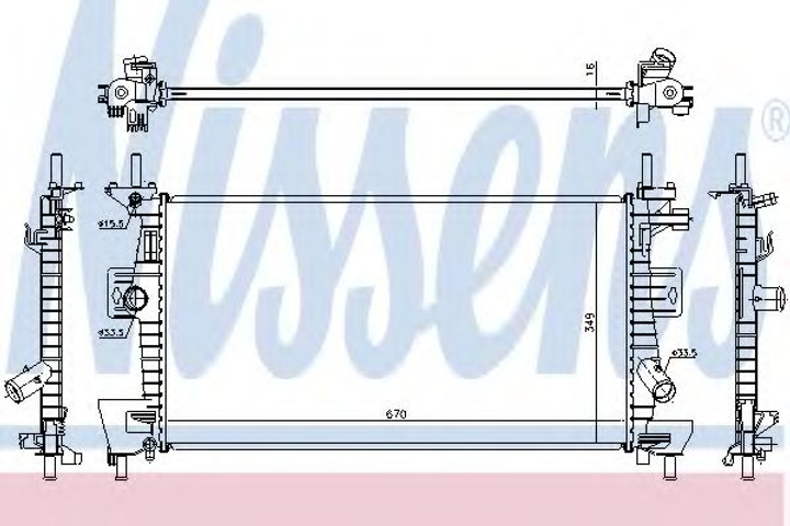 Радиатор охлаждения FORD C-MAX/FOCUS (выр-во Nissens) Nissens (69237) - изображение 1