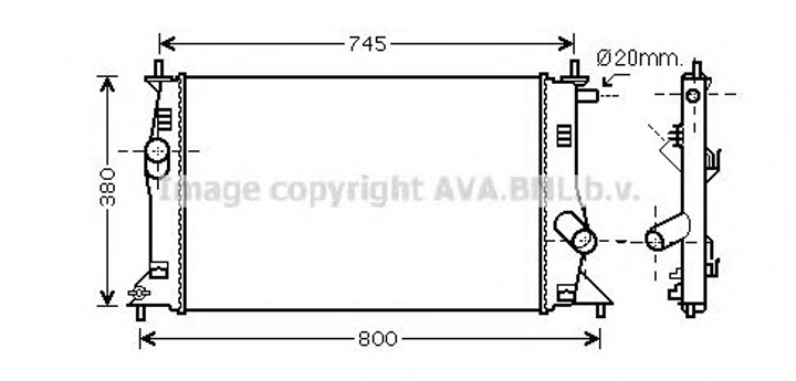 Радиатор охлаждения MAZDA 5 (05-) (выр-во AVA) Ava (MZ2183) - изображение 1