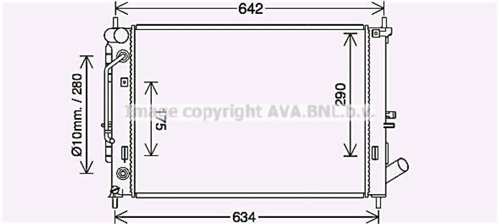 Радіатор охолодження двигуна Elantra VI 1.6 i Aut. 11/13- (Ava) Ava (HY2465) - зображення 1