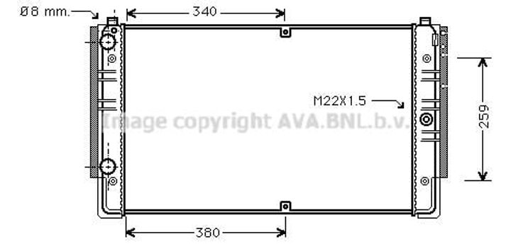 Радіатор охолодження VOLKSWAGEN TRANSPORTER T4 (70X, 7D) (90-) (вир-во AVA) Ava (VNA2149) - зображення 1