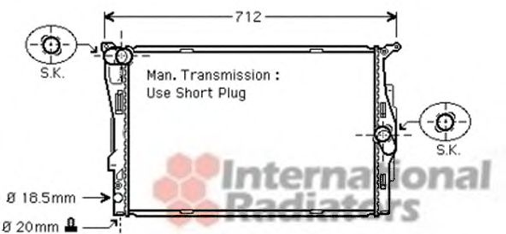 Радиатор E87/E90/E91 16/20 MT 04- (Van Wezel) Van Wezel (06002291) - изображение 1