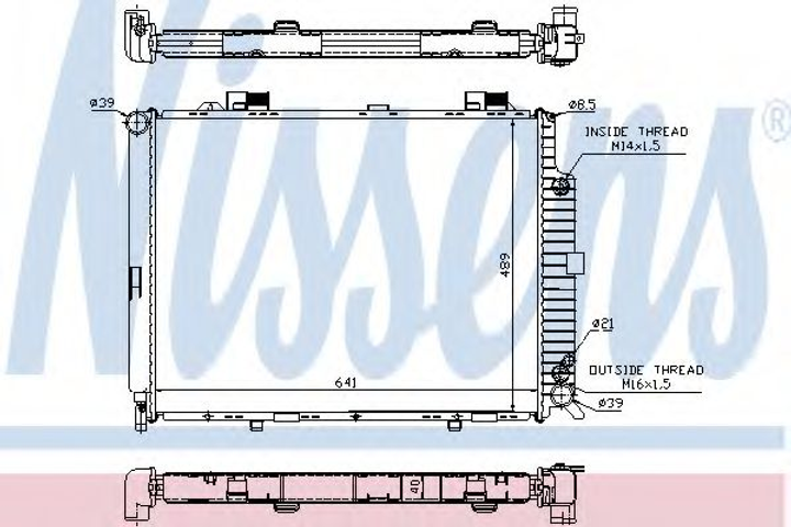 Радиатор охлаждения MERCEDES E-CLASS W 210 (95-) (выр-во Nissens) Nissens (62689A) - изображение 1