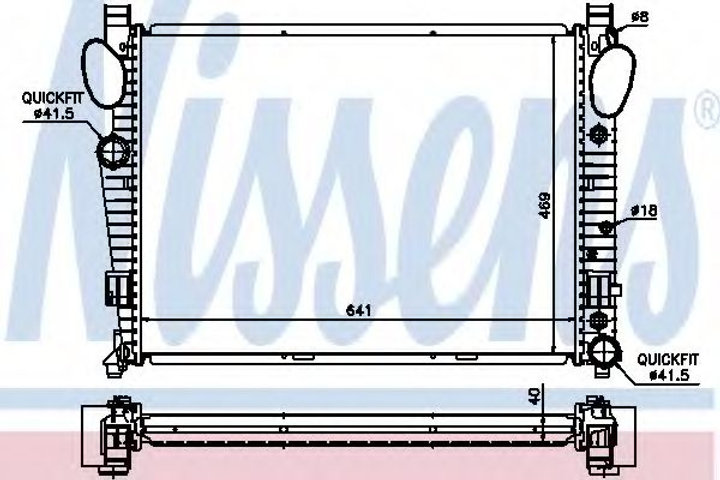 Радіатор MB CL W 215(99-)CL 500(+)[OE 220 500 09 03] Nissens (62547A) - зображення 1