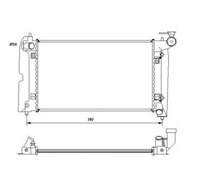 Радіатор охолодження двигуна TOYOTA Avensis 03- (вир-во NRF) NRF (53396) - зображення 1